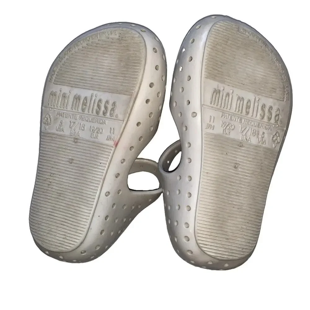 Mini Melissa Furadinha VII Pineapple Mary Jane Jelly Shoes Toddler 5 White